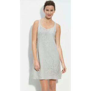 Eileen Fisher Handkerchief Linen Sequin Sleeveless Tank Dress Size 14 Petite